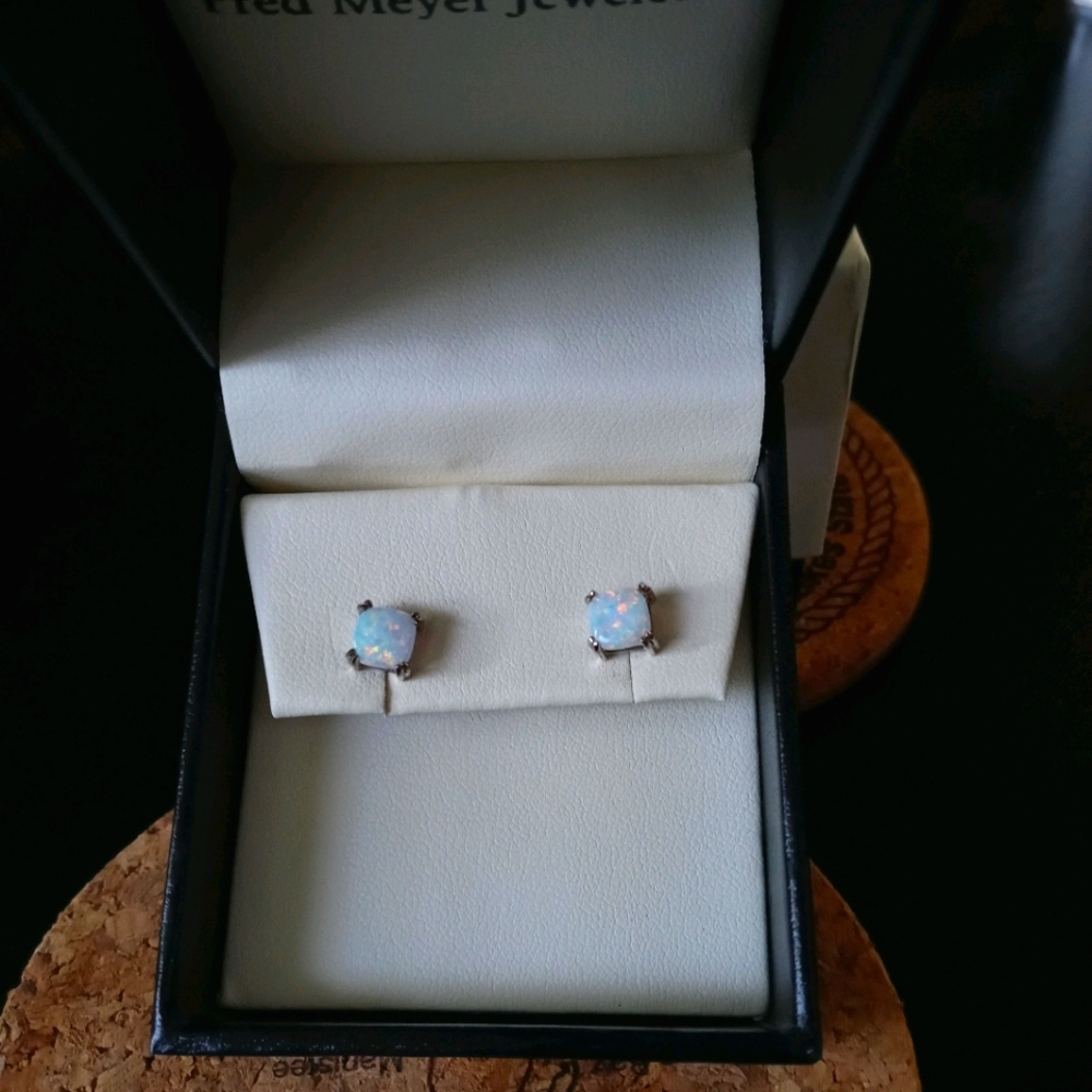 Beautiful Opal Sterling Silver Earrings